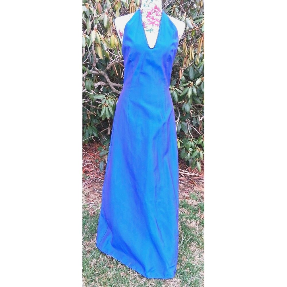 Jessica McClintock Gunne Sax Women 5 Blue Irridescent Dress Formal Hoco Cocktail
